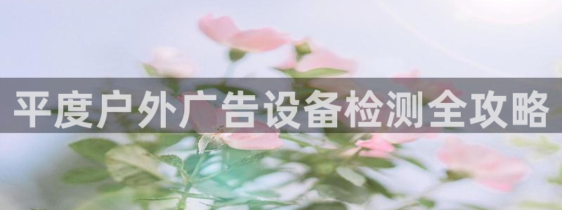 杏宇平台客服：平度户外广告设备检测全攻略