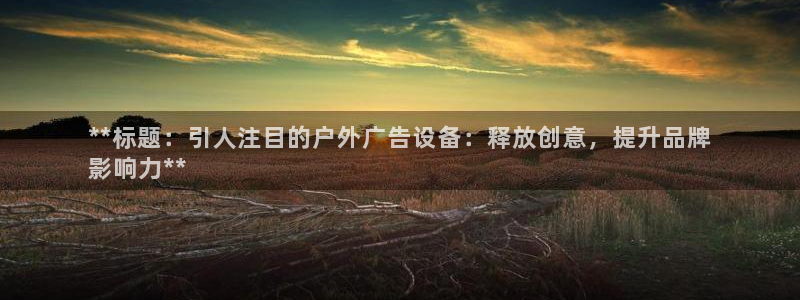 杏宇平台是什么：**标题：引人注目的户外广告设备：释放创意，提升品牌
影响力**