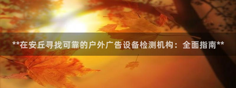 杏宇平台登录步骤是什么：**在安丘寻找可靠的户外广告设备检测机构：全面指南**