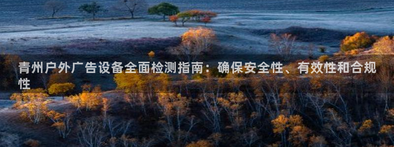 杏宇平台客服：青州户外广告设备全面检测指南：确保安全性、有效性和合规
性