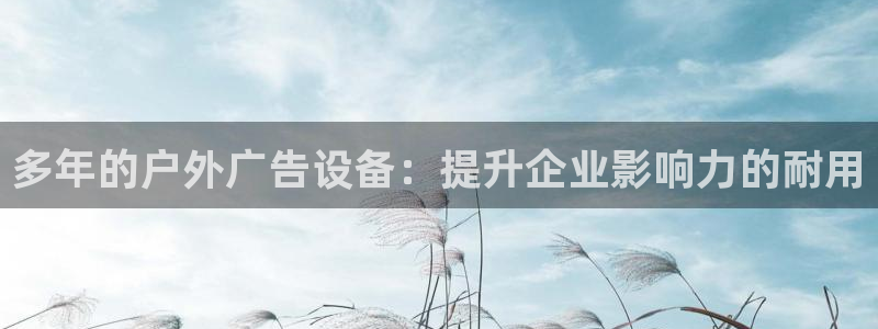杏宇平台代理多少钱一次：多年的户外广告设备：提升企业影响力的耐用