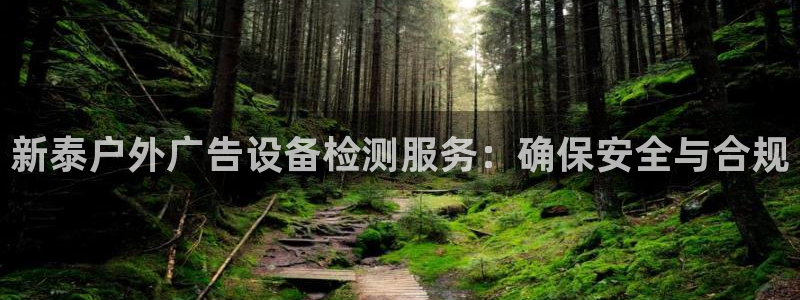 杏宇平台注册地址：新泰户外广告设备检测服务：确保安全与合规