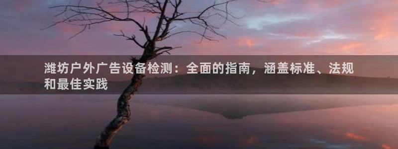 杏宇平台登录方法：潍坊户外广告设备检测：全面的指南，涵盖标准、法规
和最佳实践