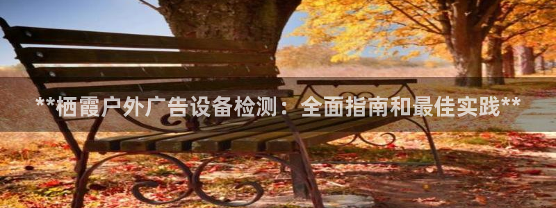 杏宇平台总代理电话：**栖霞户外广告设备检测：全面指南和最佳实践**
