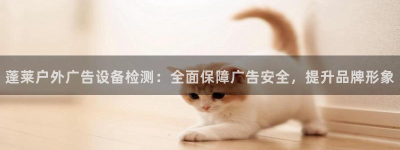 杏宇平台怎么样：蓬莱户外广告设备检测：全面保障广告安全，提升品牌形象