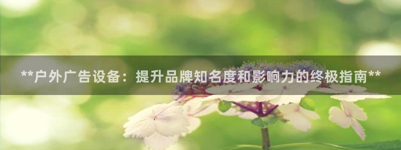杏宇平台代理怎么赚钱：**户外广告设备：提升品牌知名度和影响力的终极指南**