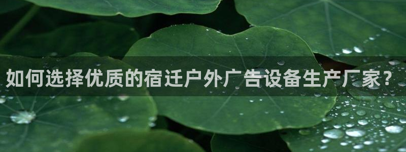 杏宇官方平台官网入口：如何选择优质的宿迁户外广告设备生产厂家？