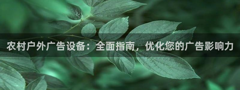杏宇平台登录方法：农村户外广告设备：全面